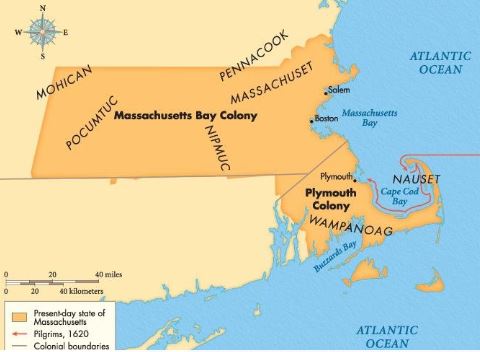 Massachusetts Bay Colony. Image: Encyclopedia Britannica