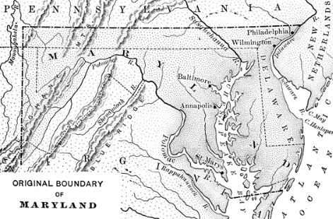 Original boundaries of Maryland. Image: U.S. History Images