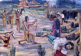 Artist's portrayal of the Pueblo Revolt