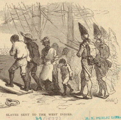 Slaves sent to the West Indies. Image: The New York Public Library Digital Collections