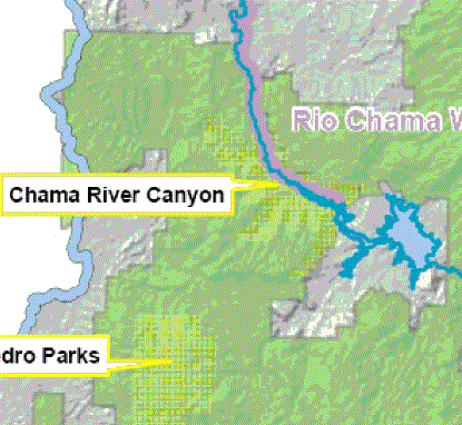 Map of Rio Chama and a portion of Rio Grande in New Mexico. Image: U.S. Army Corps of Engineers