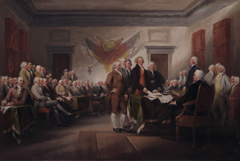 The Declaration of Independence. Image: John Trumbull; Yale University Art Gallery