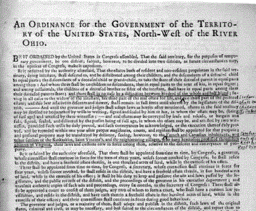 Northwest Ordinance of 1787. Image: Library of Congress