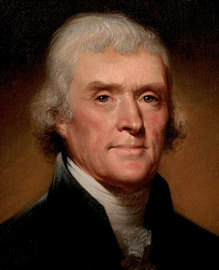 Official Presidential portrait of Thomas Jefferson. Image: Rembrandt Peale