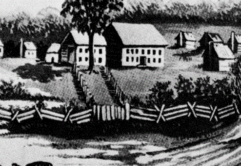 Brainerd Mission on Chickamauga Creek was the largest institution of its type among the Eastern Cherokee, created in 1816. Image: Thomas E. Paine; Chattanooga Public Library