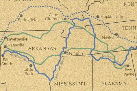 Map routes of the Trail of Tears, a forced relocation march of Native Americans in the 1830s. Image: U.S. National Park Service