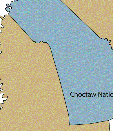The Choctaw Nation in 1830 in relation to the future U.S. state of Mississippi. Image: Rob