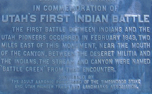 Text of monument in City Park of Pleasant Grove, Utah