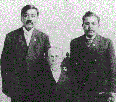 Peter Simpson, Sheldon Jackson (seated), and Edward Marsden. Image: Alaska State Library