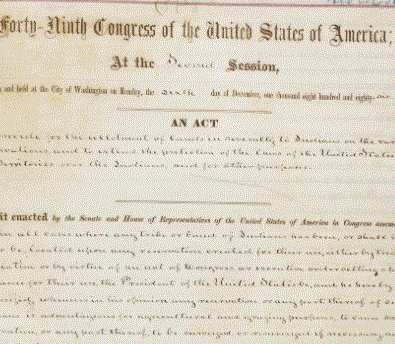 First page of the Dawes Act. Image: 49th Congress of the U.S.