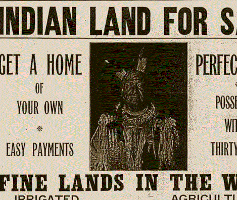 U.S. DOI ad offering 'Indian Land for Sale.' Image: U.S. Department of the Interior