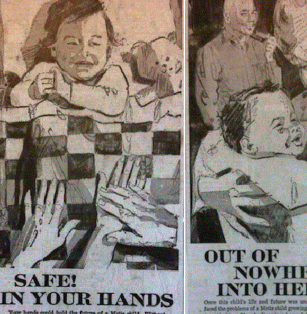 Newspaper ads for the Adopt Indian and Metis Program