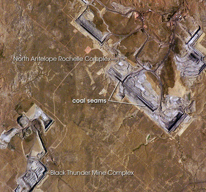 North Antelope Rochelle Coal Mine, Wyoming. Image: NASA